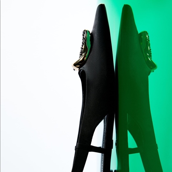 EMBELLISHED FLAT SLINGBACK SHOES - Picture 5 of 9